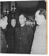 Mao Zedong Talking With Prince Norodom Wood Print
