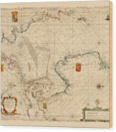Map Of The North Sea 1654 Wood Print