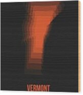 Map Of Vermont 2 Wood Print