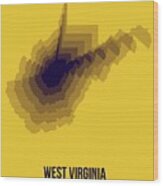 Map Of West Virginia Wood Print