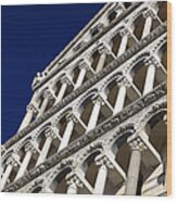 Marble Facade Of Pisa Cathedral Wood Print