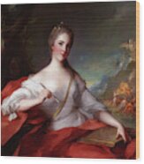 Marie Genevieve Boudrey As A Muse By Jean Marc Nattier Wood Print