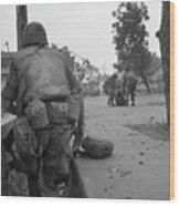 Marines Fighting In Streets Of Hue Wood Print