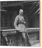 Marshal Pilsudski Standing On Balcony Wood Print