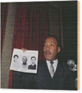 Martin Luther King Jr. Holding Photos Wood Print