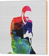 Marvin Gaye Watercolor Wood Print