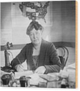 Mary Anderson At Desk Wood Print