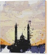 Masjid Silhouette  C2019, Watercolor By Adam Asar Wood Print