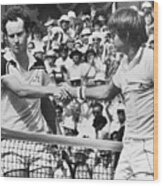 Mcenroe And Connors After Match Wood Print