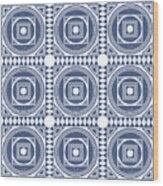 Mediterranean Pattern 1 - Tile Pattern Designs - Geometric - Blue - Ceramic Tile - Surface Pattern Wood Print