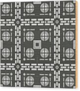 Mediterranean Pattern 10 - Tile Pattern Designs - Geometric - Grey - Ceramic Tile - Surface Pattern Wood Print