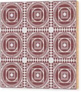 Mediterranean Pattern 3 - Tile Pattern Designs - Geometric - Maroon - Ceramic Tile - Surface Pattern Wood Print