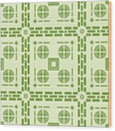 Mediterranean Pattern 6 - Tile Pattern Designs - Geometric - Green - Ceramic Tile - Surface Pattern Wood Print
