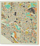 Melbourne Map 1 Wood Print