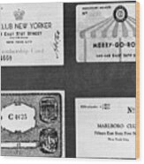 Membership Cards To New York Speakeasies Wood Print