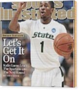 Michigan State University Kalin Lucas, 2009 Ncaa Midwest Sports Illustrated Cover Wood Print
