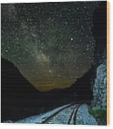 Milky Way Down The Tracks Wood Print