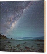 Milky Way Over Sleaford Bay. South Wood Print