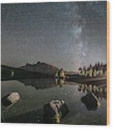 Milky Way Over Two Jack Lake, Banff Wood Print