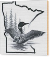 Minnesota Loon Wood Print