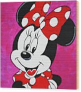 Minnie Mouse Pink Wood Print