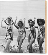 Miss France 1969 Giving The Go-ahead Wood Print