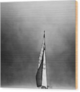 Mist Rising And Sail Boat, Coniston Water - Portrait Wood Print