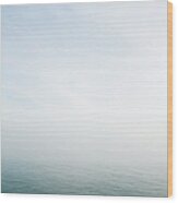 Misty Sea Horizon Background Wood Print