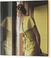 Model In A Mary Stevens Dress Wood Print