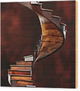 Model Of A Spiral Staircase Wood Print