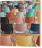 Modern Chairs In Auditorium Wood Print