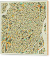 Montreal Map 1 Wood Print
