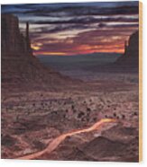 Monument Valley At Sunrise, Arizona, Usa Wood Print