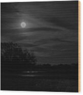 Moonlit Tracks Wood Print