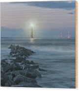Morris Island Lighthouse Southern Glow Wood Print