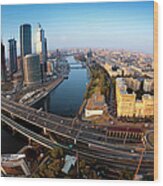 Moscow Panorama. Fisheye Shot Wood Print