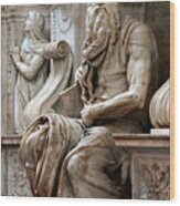 Moses Michelangelo Wood Print