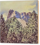 Mount Rushmore Circa 1970 Wood Print