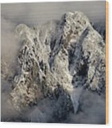 Mount Si Rampart In Winter Wood Print