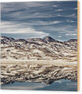 Mountains Reflection Wood Print