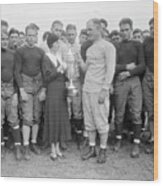 Mrs. Knute Rockne At Captain Cup Wood Print
