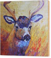 Mule Deer Buck Wood Print