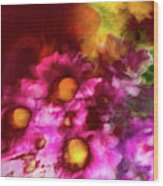 Muli Color Flower Abstract Wood Print