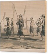Musicians And Flag Bearers In Advance Wood Print