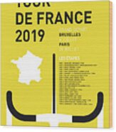 My Tour De France Minimal Poster 2019 Wood Print