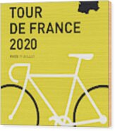 My Tour De France Minimal Poster 2020 Wood Print