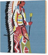 Native American Chief Wood Print