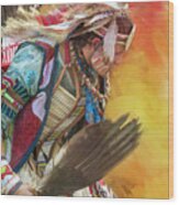 Native American Indian Dancer Wood Print