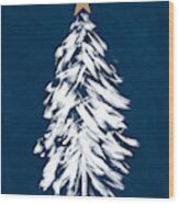 Navy And White Christmas Tree 3- Art By Linda Woods Wood Print