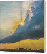 Nebraska Sunset Thunderheads 021 Wood Print